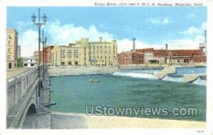 Cedar River, Dam & YMCA - Waterloo, Iowa IA