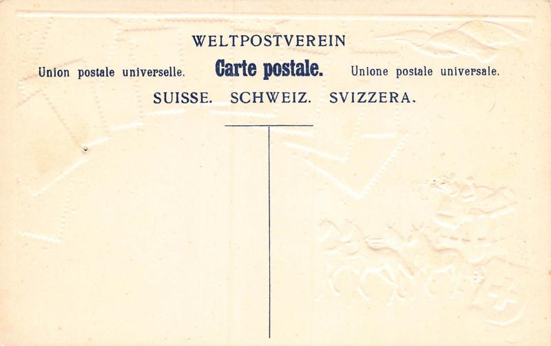 Switzerland, Classic Stamps in Actual Colors, Early Embossed Postcard, Unused