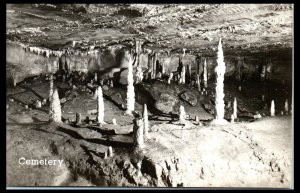 1940s Cemetery Marengo Cave IN Grogan Real Photo Postcard