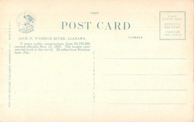 Warrior River Alabama Lock 17 Boats In Canal Vintage Postcard JE229796