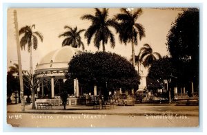 Glorieta Y Parque Marti Cienfuegos Cuba Real Photo RPPC Postcard (M31)
