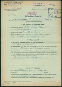 3rd Reich Germany Jewish Persecution Prisoner Changing Name Berlin Tegel 86062