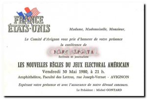 Postcard Modern Invitation card Marc Saporta New rules of the electoral game ...