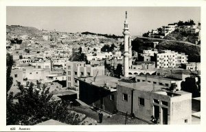 jordan, AMMAN عَمَّان, Panorama with Mosque, Islam (1950s) RPPC Postcard