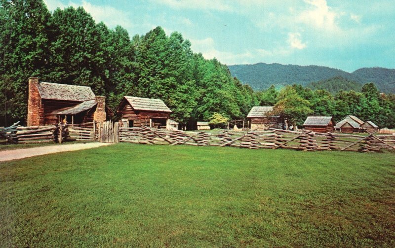 Vintage Postcard Pioneer Farmstead Great Smoky Mountains National Park TN-NC 