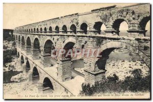 Old Postcard The Pont Du Gard Vue Prize On the side of the mountain