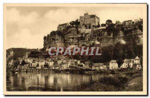 Old Postcard The Dordogne Picturesque Feodal Chateau Beynac and Village Sarla...