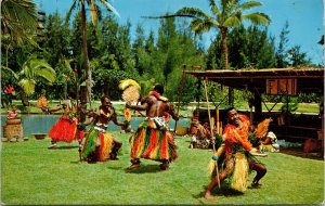 VINTAGE POSTCARD FIJIAN WARRIORS PERFORMING A SPEAR MAEKE DANCE POSTED 1969