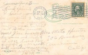 Memphis Tennessee birds eye view levee from The Bluff antique pc BB2994