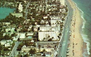 Vintage Postcard 1967 A View of Fort Lauderdale Florida Beach Pan American Pub.