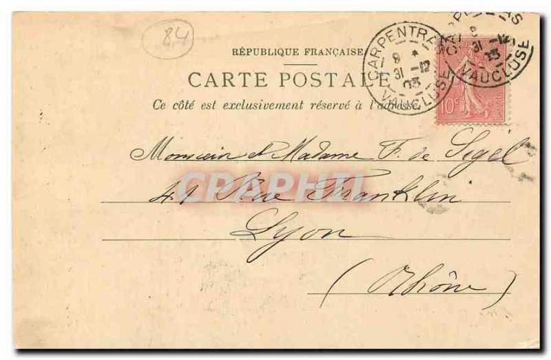 Old Postcard Carpentras Tower Gate Orange