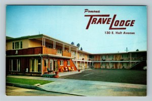Pomona CA- California, Brawley, Travel Lodge, Motel, Outside, Chrome Postcard