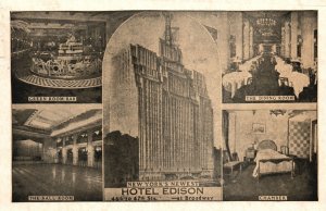 Vintage Postcard 1949 Hotel Edison Building Ballroom Dining Restaurant New York