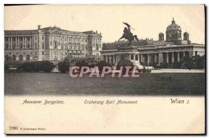 Old Postcard Wien Aeusserer Burgplatz Archduke Karl Monument