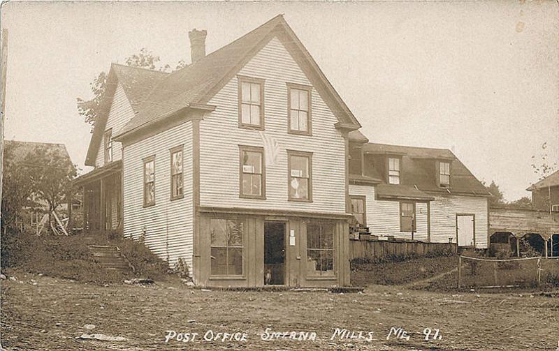 Smyrna Mills ME Dirt Street View Post Office RPPC Postcard