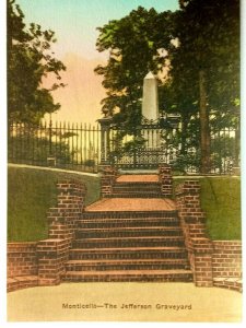 Vintage Postcard Monticello The Jefferson Graveyard Declaration of Independence