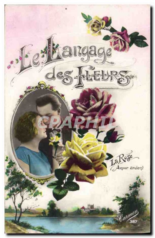 Old Postcard Fantasy Flowers of Language