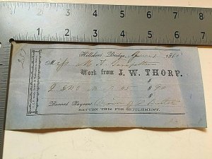 1860 Receipt issued by J. W. Thorp  Y8