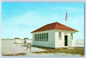 c1960s Restored Huntley School Farmers Garden Club Saco Montana MT Flag Postcard