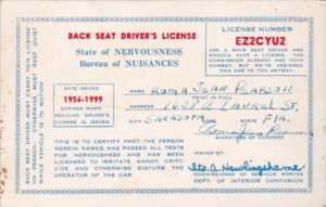 Humour Back Seat Driver's License