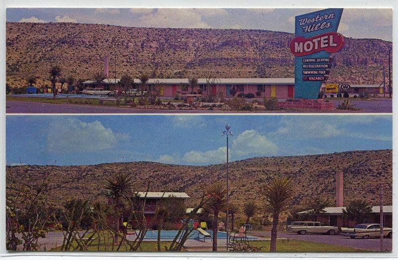 Western Hills Motel US 90 East Sanderson Texas 1960s postcard