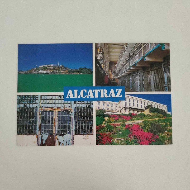 1988 Alcatraz Cells The Rock Federal Prison Exterior Interior CA Postcard