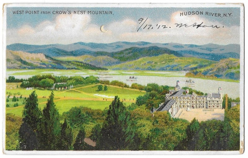 West Point, Hudson River, New York 1912 Unmailed Hold to Light Postcard