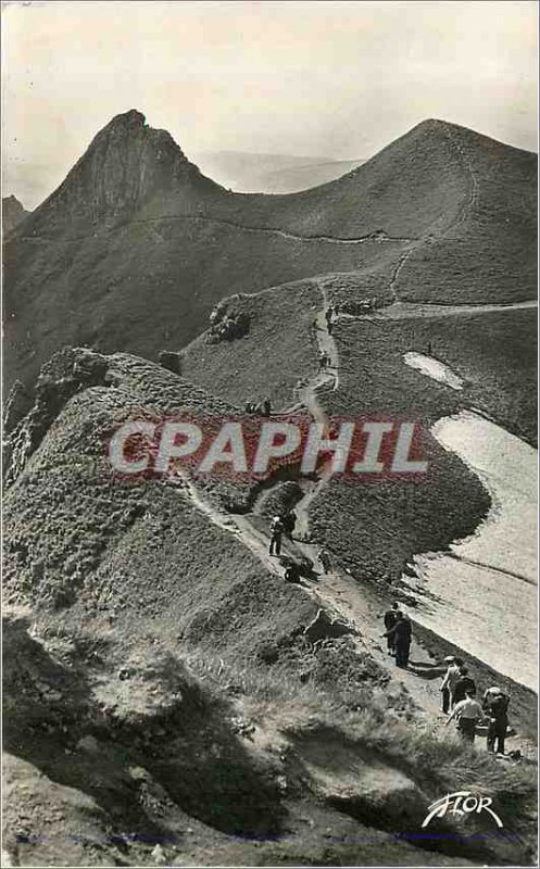 Modern Postcard Mont dore (p d) walk to the top of Sancy (1886m) the path of ...