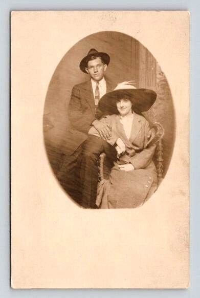 RPPC - James & Margaret Handsome Couple Portrait Chicago, ILL Postcard