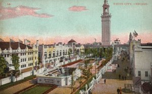 Vintage Postcard 1910's White City Margaret Deep Bull Sea Chicago IL Amusement