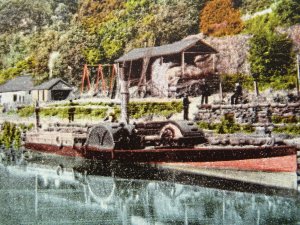 Wales TREFRIW / TREFRIEW Steamboat & Pier c1904 Postcard