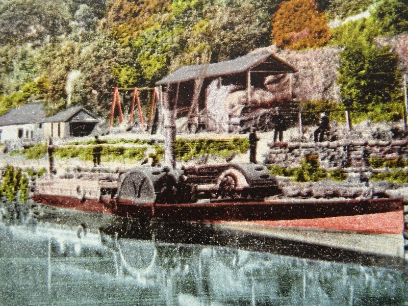 Wales TREFRIW / TREFRIEW Steamboat & Pier c1904 Postcard