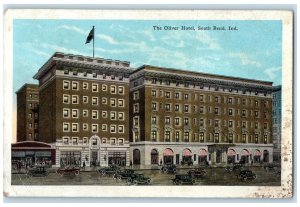 1925 The Oliver Hotel Exterior Roadside South Bend Indiana IN Posted Postcard