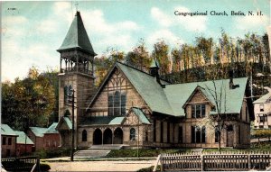 Vintage Postcard NH Coos County Berlin Congregational Church 1910 S89