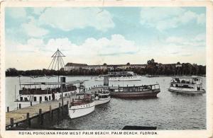 Palm Beach Florida~Royal Poinciana View from West Palm Beach~Ferry Boats~1920s