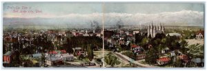 1907 Birds Eye View Of Salt Lake City Utah UT, Panorama Fold Out Posted Postcard