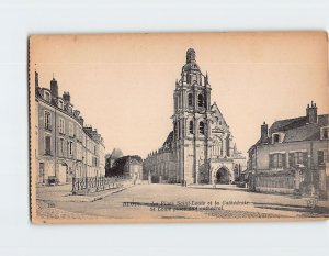 Postcard St. Louis place and cathedral Blois France