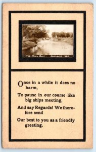 RPPC OAKLAND, Nebraska NE ~ MILL DAM Poem 1911 Burt County- Inset Photo Postcard