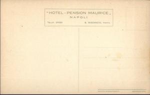 Naples Napoli Hotel Pension Maurice c1910 Postcard EXC COND