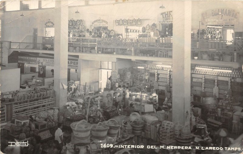 F55/ N. Laredo Tamps. Mexico Foreign RPPC Postcard c1940s Interior Store