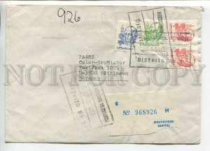 446823 Uruguay 1985 year airmail registered real posted to GERMANY