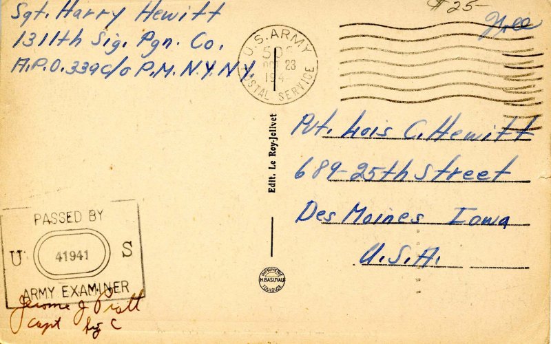 France - Les Pieux. Sciotot & La Pointe du Rozel.  (US Army Passed Censor)