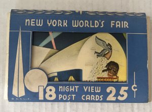 New York World's Fair Postcard Souvenir Folder 18 Night Views 1939