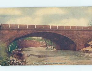 Divided-Back BRIDGE SCENE Mason City Iowa IA H8927