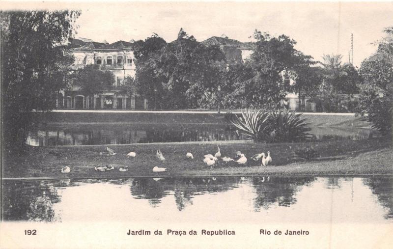 RIO DE JANEIRO BRAZIL~JARDIM da PRAÇA da REPUBLICA~A RIBEIRO #192 POSTCARD 1910s