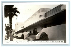 Hollywood CA, N.B.C Broadcasting Studios National Radio RPPC Photo Postcard 