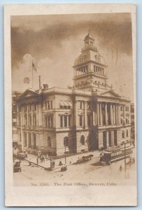 Denver Colorado CO Postcard RPPC Photo The Post Office Trolley Building c1910's