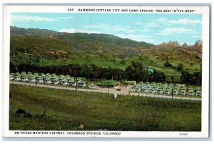 Colorado Springs Colorado Postcard Hammond Cottage City Camp Ground 1920 Vintage