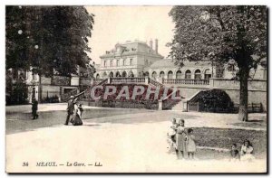 Meaux - La Gare - children - Old Postcard