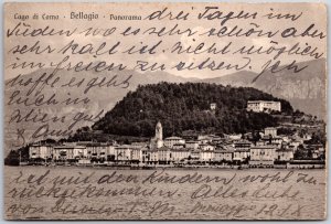 1910's Lago Di Como - Bellagio - Panorama Building Italy Posted Postcard